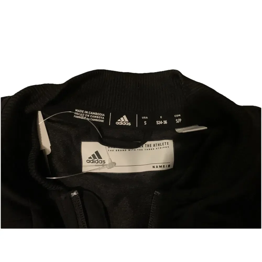Adidas Sideline 21 Mens Small Black Bomber Track Jacket Full Zip
